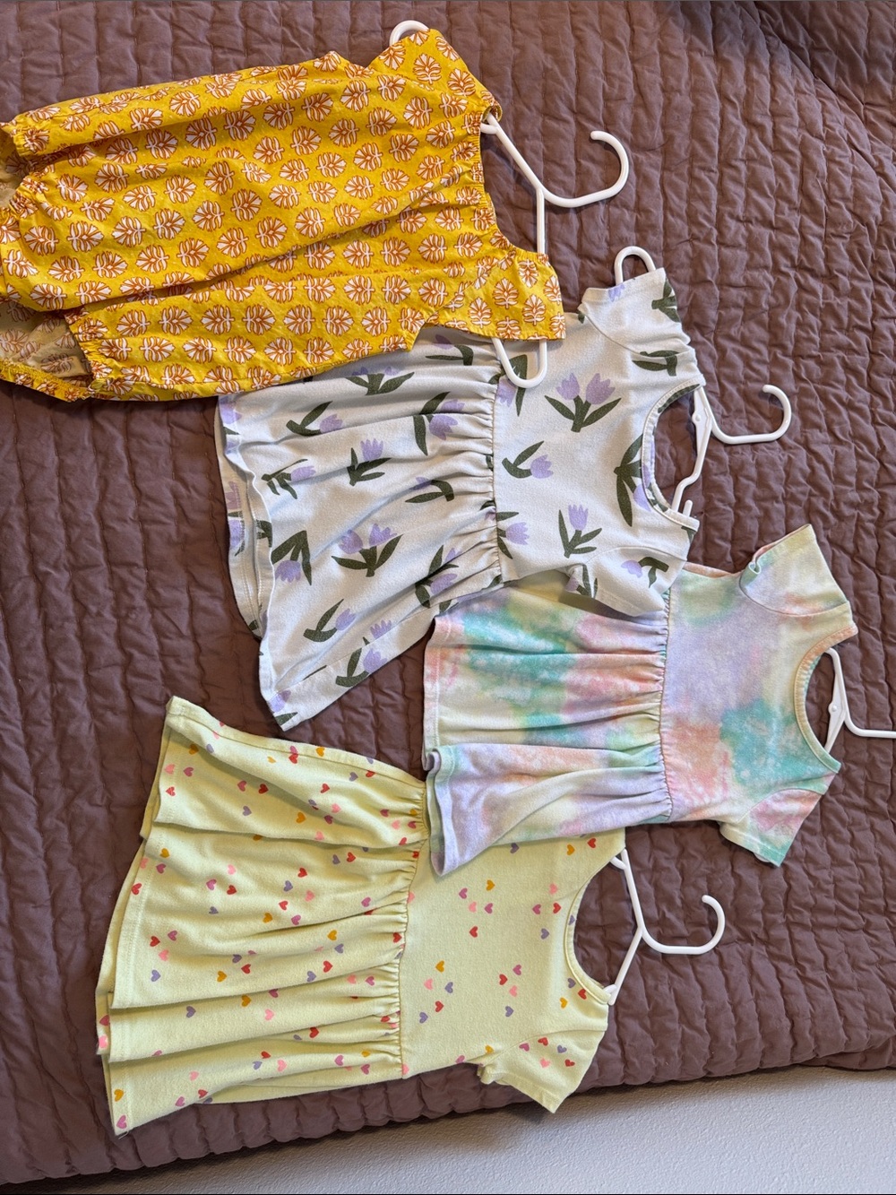 Cat & Jack Yellow Floral & Pastel Mix Girls' Dress Lot